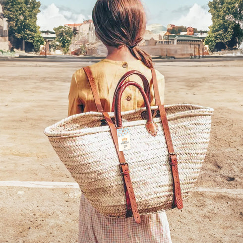 Woven Palm Backpack - Sustainable Market Bag